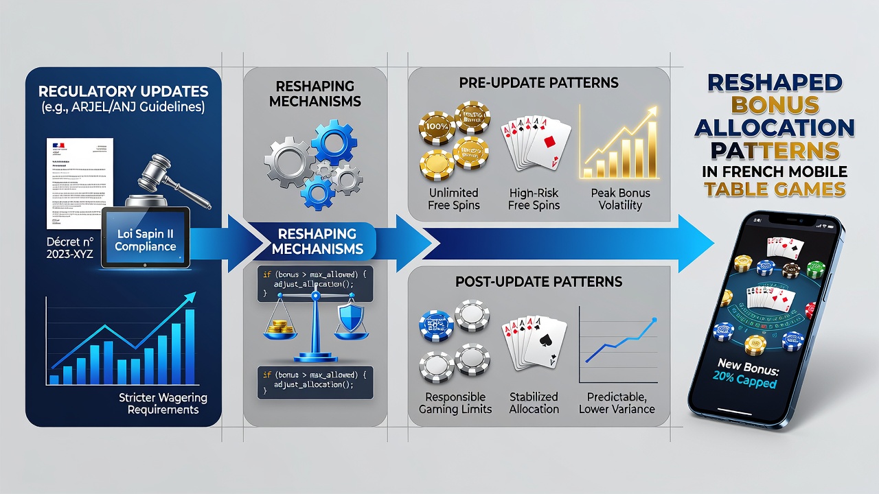 Mobile table game bonus patterns under French regulations